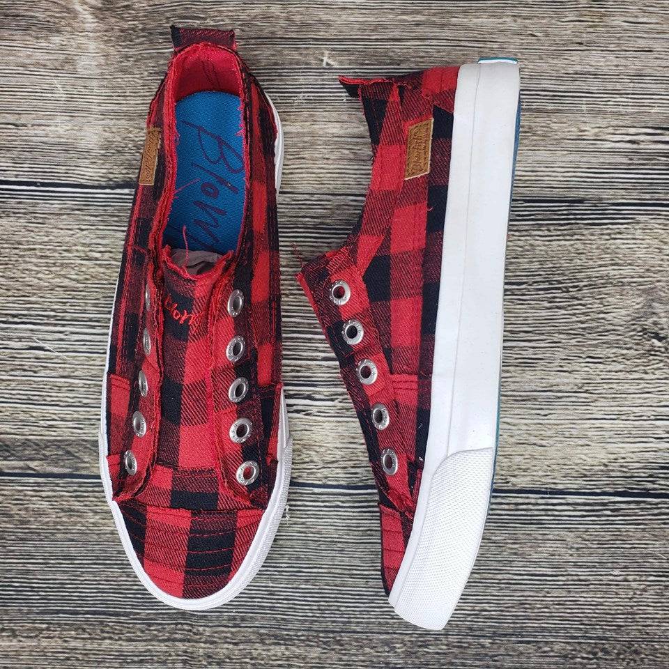 Blowfish Buffalo Plaid Play Sneakers Blaser Bling