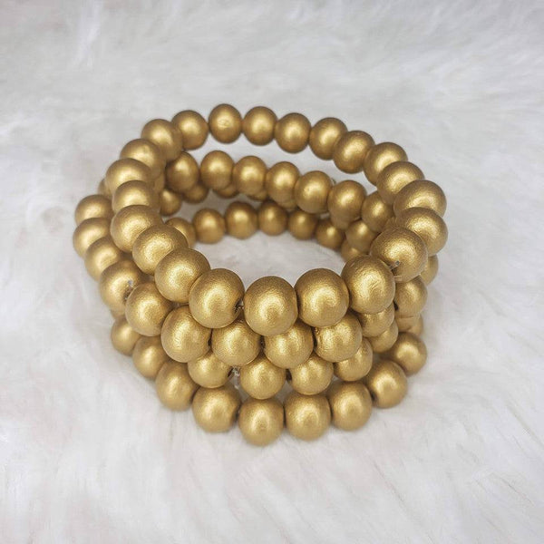 Natural Wood Beaded Bracelets - Blaser Bling