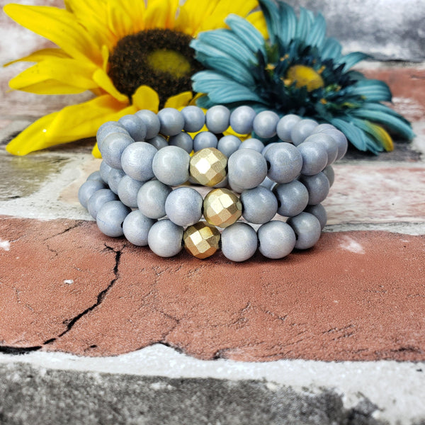 Natural Wood Beaded Bracelets - Blaser Bling