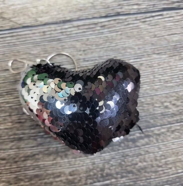 Sequin Heart Key Chain - Blaser Bling
