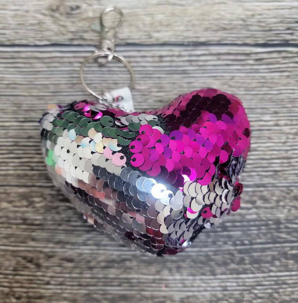 Sequin Heart Key Chain - Blaser Bling