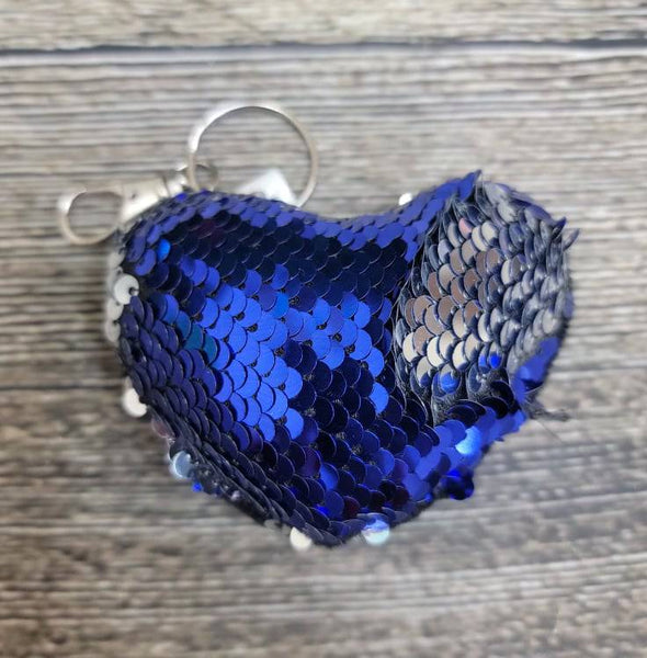 Sequin Heart Key Chain - Blaser Bling