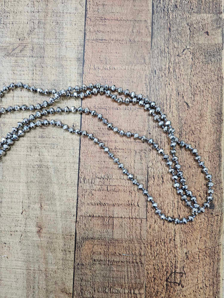 60" 6mm Faceted Beaded Rope Necklaces