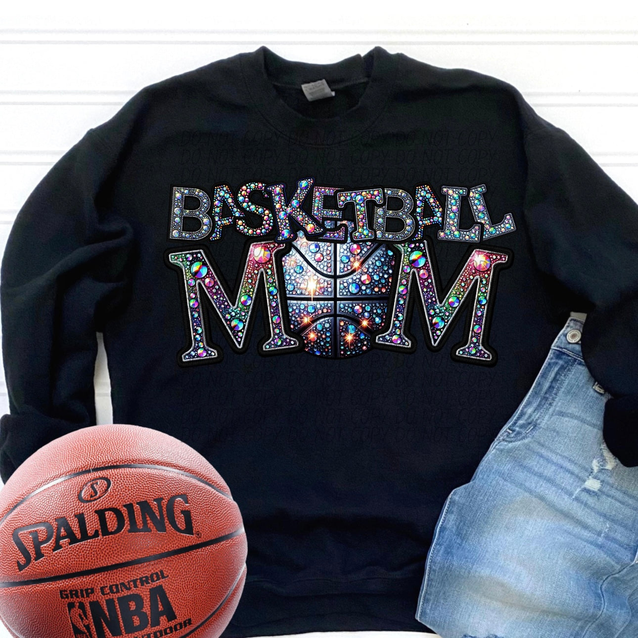 PREORDER Faux Rhinestone Basketball Mom