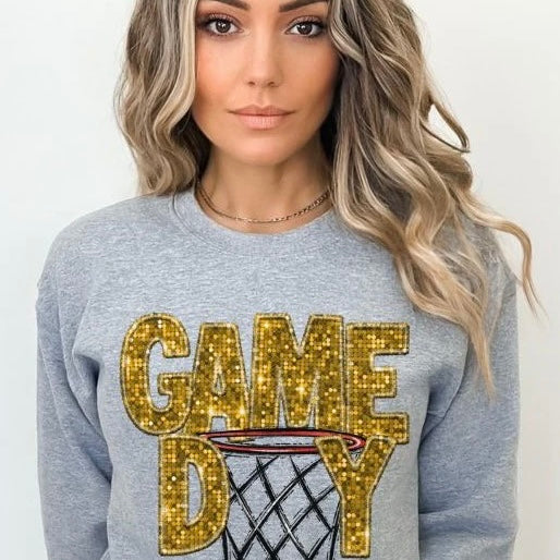 PREORDER Faux Glitter Basketball Game Day