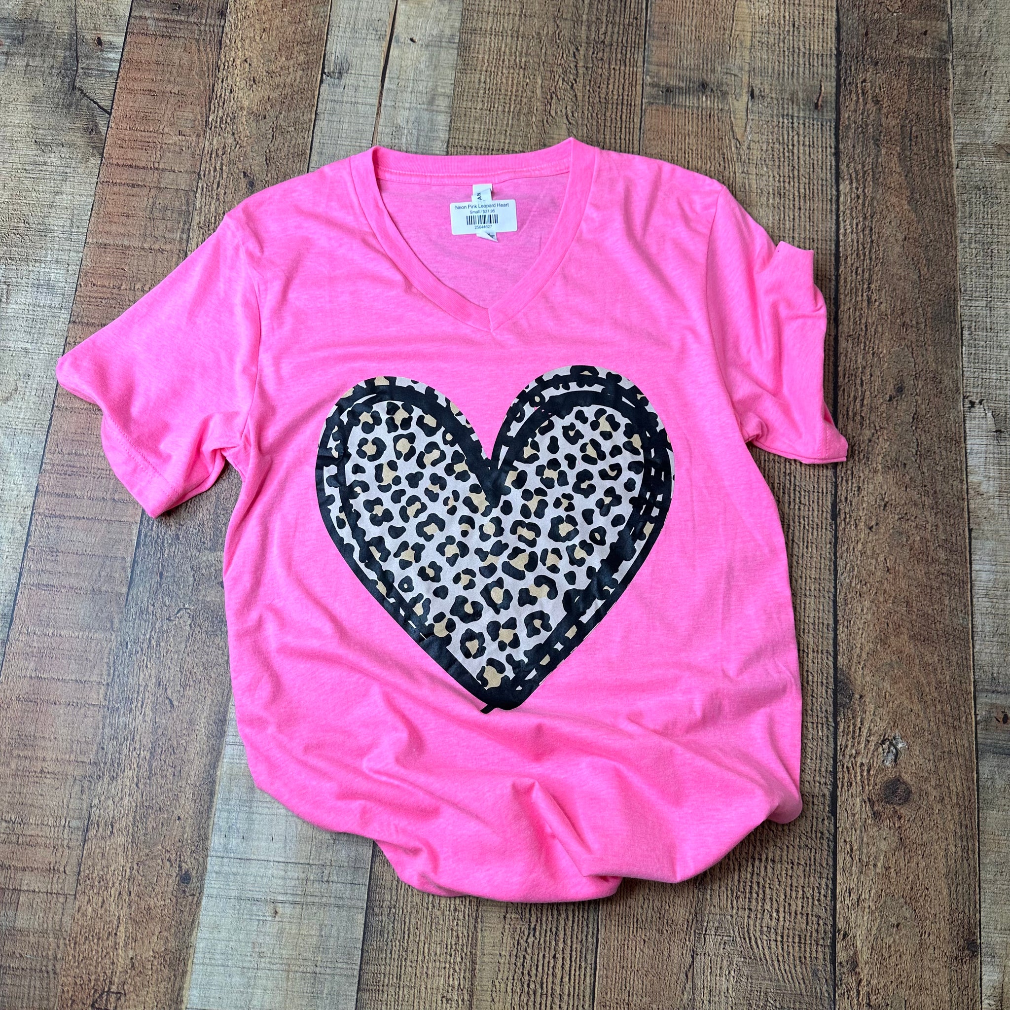 Neon Pink Leopard Heart