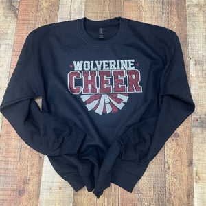 Wolverine Cheer Glitter Sweatshirt