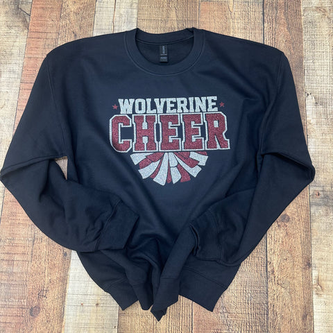 Wolverine Cheer Glitter Sweatshirt