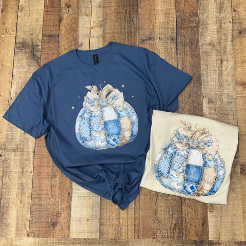 PREORDER Denim Patchwork Pumpkin