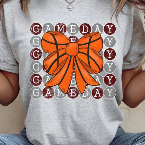 Game Day Typewriter Basketball - Maroon/Gray