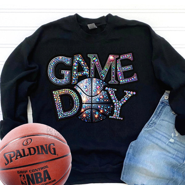 PREORDER Faux Rhinestone Basketball Game Day