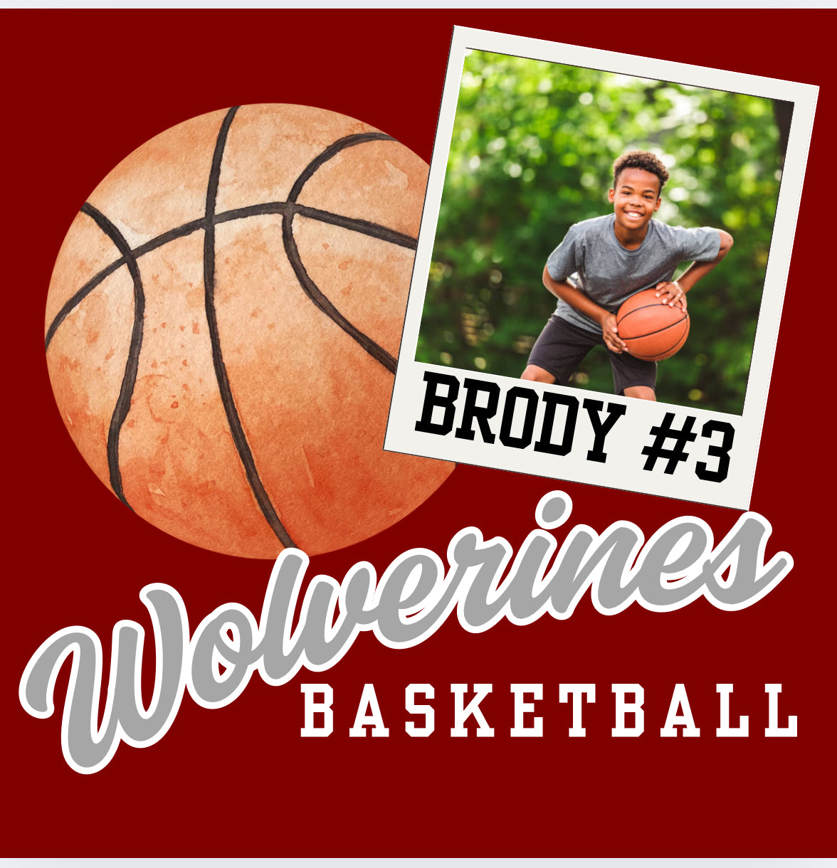 Basketball Polaroid Picture Collage