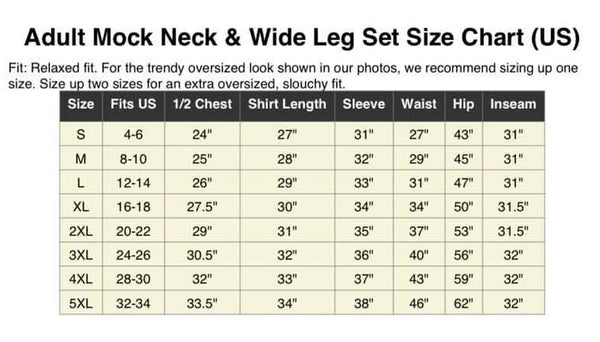 ADULT Mock Neck and Sets