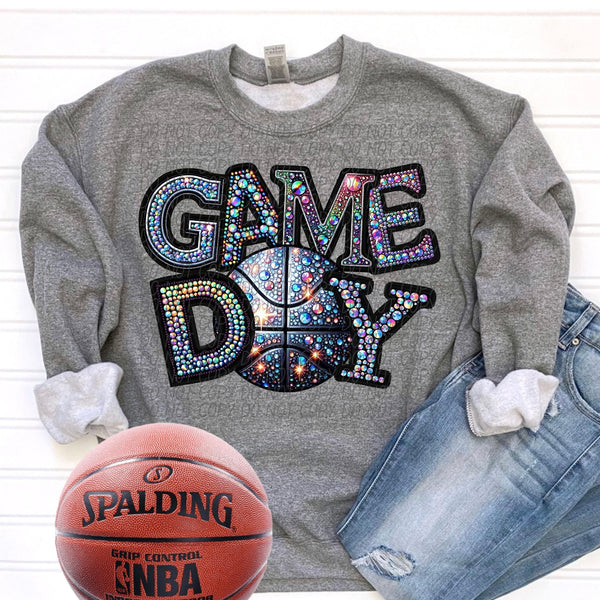 PREORDER Faux Rhinestone Basketball Game Day