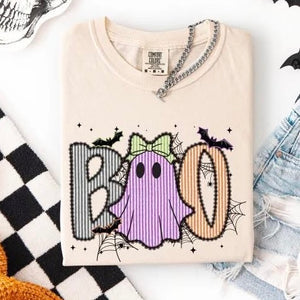 PREORDER Boo Seersucker Coquette Bow 8/31