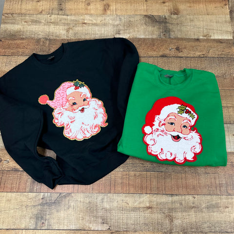 Santa Chenille Patch Sweatshirt
