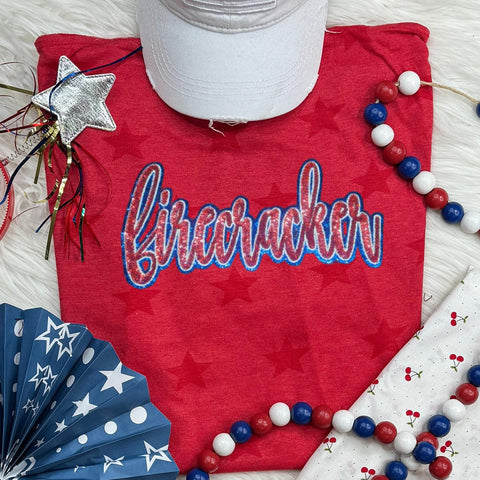 Firecracker Sequin Patch Tee