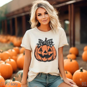 PREORDER Checkered Bow Pumpkin 8/10