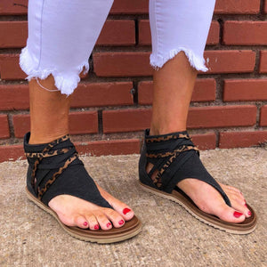 Carla Sandal With Leopard Detail - Blaser Bling 