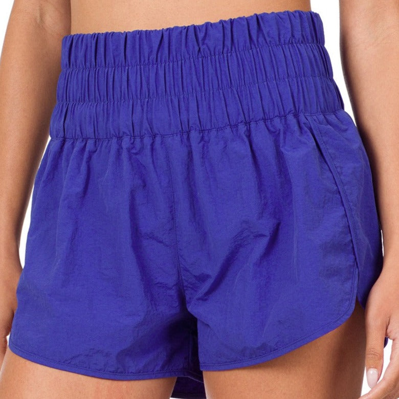 Windbreaker Smocked Waistband Shorts