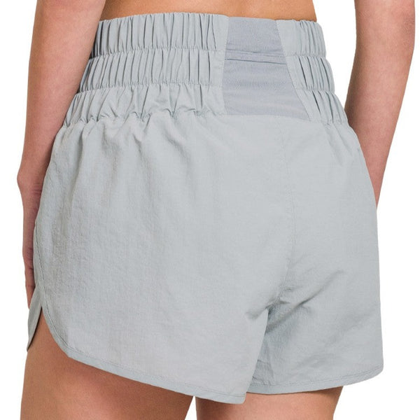 Windbreaker Smocked Waistband Shorts