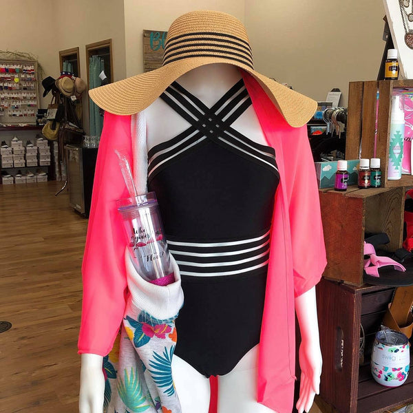Jill Criss Cross One Piece Swimsuit - Blaser Bling 