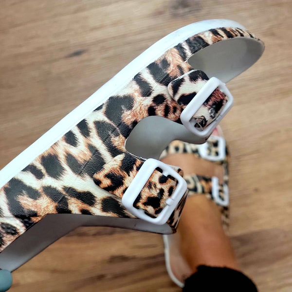 Mama Mia Tan Leopard Slide - Blaser Bling 