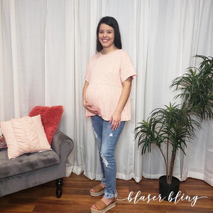 Short Sleeve Maternity Tunic - Blaser Bling 