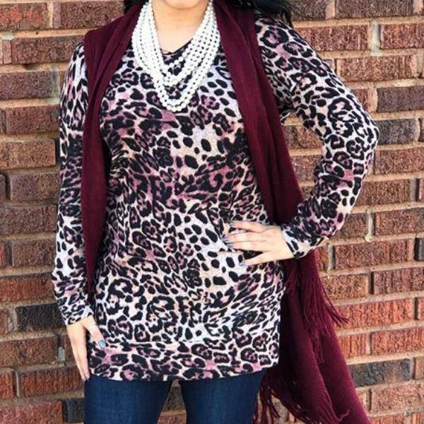 Leopard Print Sweater - Blaser Bling 