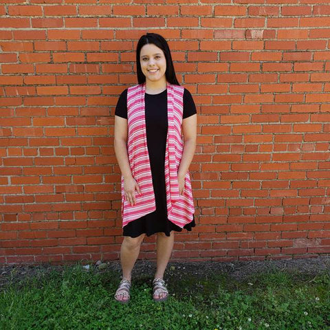 Pink Striped Vest - Blaser Bling 